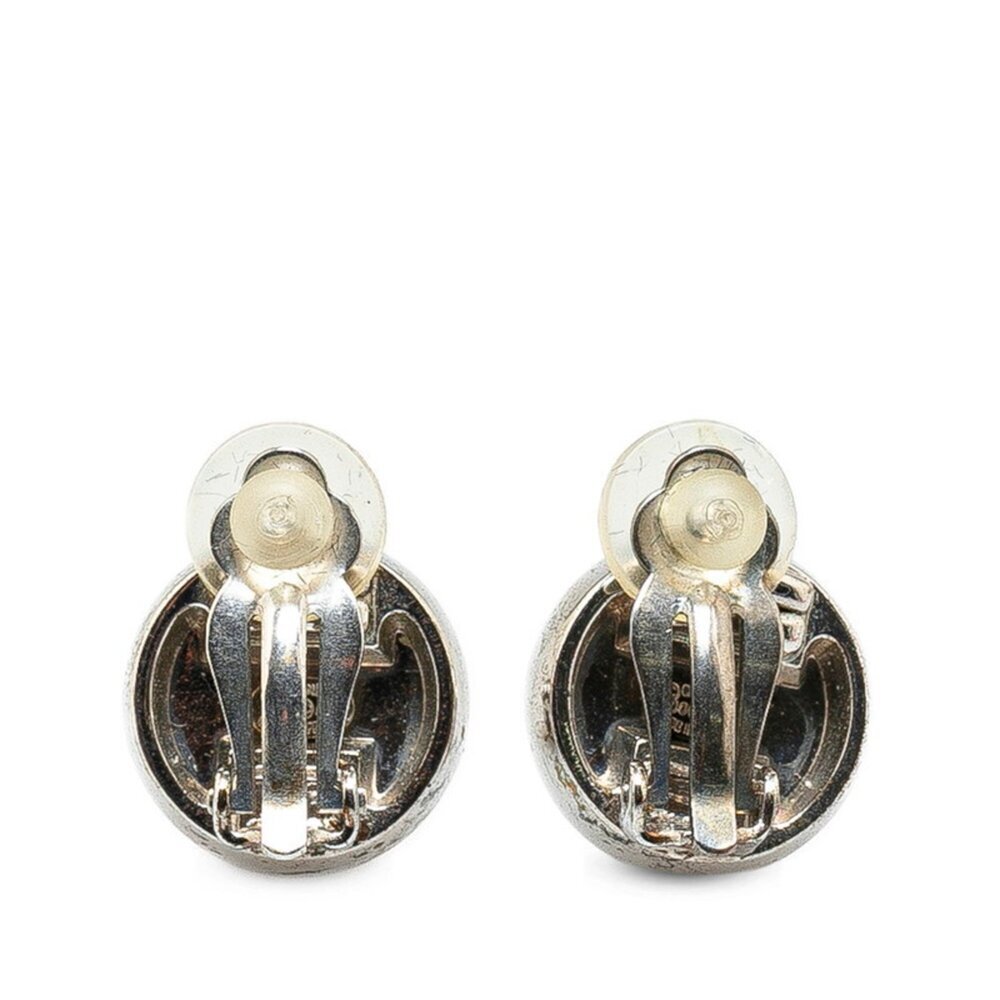 CHANEL Authentic Silver Logo Earrings - Picture 3 of 4